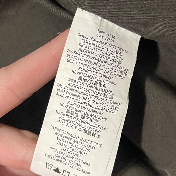 Armani Exchange Sage Green Military Style Ruffle Front Jacket Size Small Preppy - Picture 6 of 6